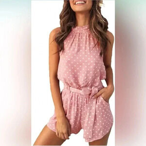 Women’s polkadot pink‎ romper